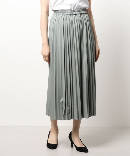Te chichi（テチチ）の「フェイクレザーロングプリーツスカート（スカート・レディース・ベージュ/グリーン/チャコール・ﾌﾘ-）」の6枚目の写真