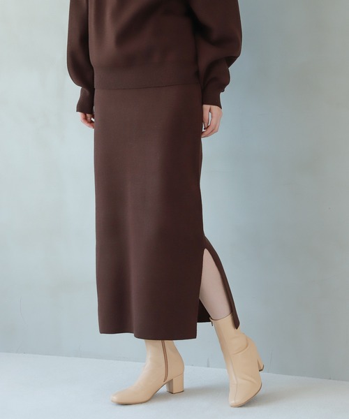 LAKOLE（ラコレ）の「12Gカシミアタッチナロースカート / 214953（スカート・レディース・ブラック/ブラウン/アイボリー・SMALL/MEDIUM）」の3枚目の写真