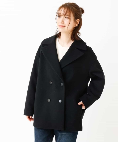 MK MICHEL KLEIN（エムケーミッシェルクラン）の「SUPER100'SウールPコート（ピーコート・レディース・ブラック/グレー系その他/レッド・38）」の12枚目の写真