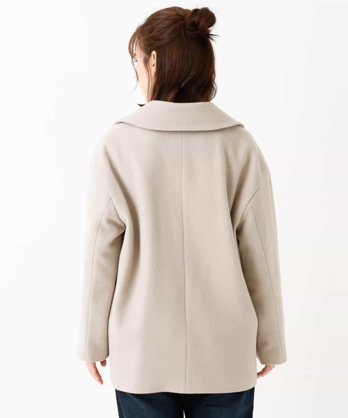 MK MICHEL KLEIN（エムケーミッシェルクラン）の「SUPER100'SウールPコート（ピーコート・レディース・ブラック/グレー系その他/レッド・38）」の16枚目の写真