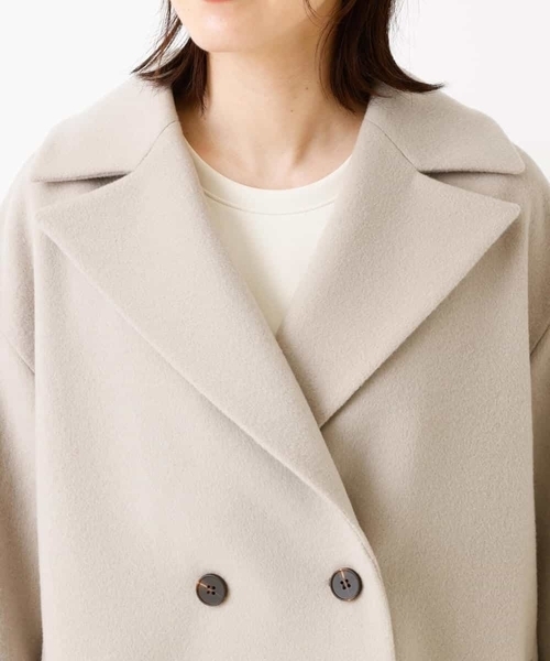 MK MICHEL KLEIN（エムケーミッシェルクラン）の「SUPER100'SウールPコート（ピーコート・レディース・ブラック/グレー系その他/レッド・38）」の17枚目の写真