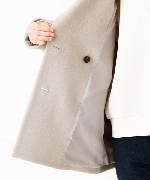 MK MICHEL KLEIN（エムケーミッシェルクラン）の「SUPER100'SウールPコート（ピーコート・レディース・ブラック/グレー系その他/レッド・38）」の22枚目の写真