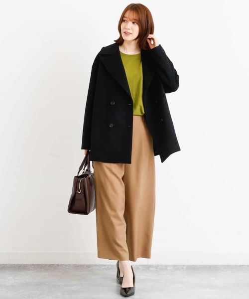 MK MICHEL KLEIN（エムケーミッシェルクラン）の「SUPER100'SウールPコート（ピーコート・レディース・ブラック/グレー系その他/レッド・38）」の7枚目の写真