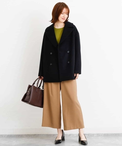 MK MICHEL KLEIN（エムケーミッシェルクラン）の「SUPER100'SウールPコート（ピーコート・レディース・ブラック/グレー系その他/レッド・38）」の8枚目の写真