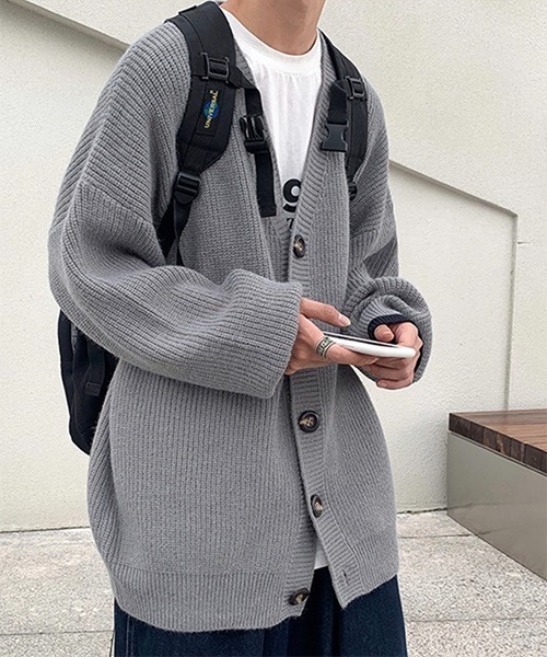 WESTBOY(ウエストボーイ)の「ボリュームスリーブオーバーニットカーディガン WO21W3TP04【WB ORIGINALS】(カーディガン/ボレロ・メンズ・ブルー/ブラック/グレー/ライトブルー・M/L/XL/S)」の13枚目の写真