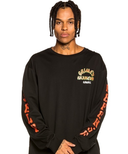 GRIMEY(グライミー)の「GRMY(GRIMEY)/グライミー/Destroy Fear LongSleeve Tee(Tシャツ/カットソー・メンズ・ブラック/ホワイト・MEDIUM/LARGE/X-LARGE)」の6枚目の写真