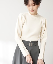 N.（N. Natural Beauty Basic） | ◆ボタンスリーブパワーショルダーニット(ニット/セーター)