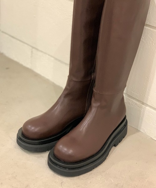 CIAOPANIC（チャオパニック）の「トラックソールロングブーツ（ブーツ・レディース・ブラック/ブラウン・24.5/23.5/23.5cm/24.5cm）」の12枚目の写真