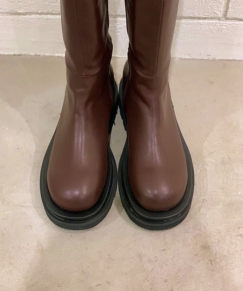 CIAOPANIC（チャオパニック）の「トラックソールロングブーツ（ブーツ・レディース・ブラック/ブラウン・24.5/23.5/23.5cm/24.5cm）」の16枚目の写真