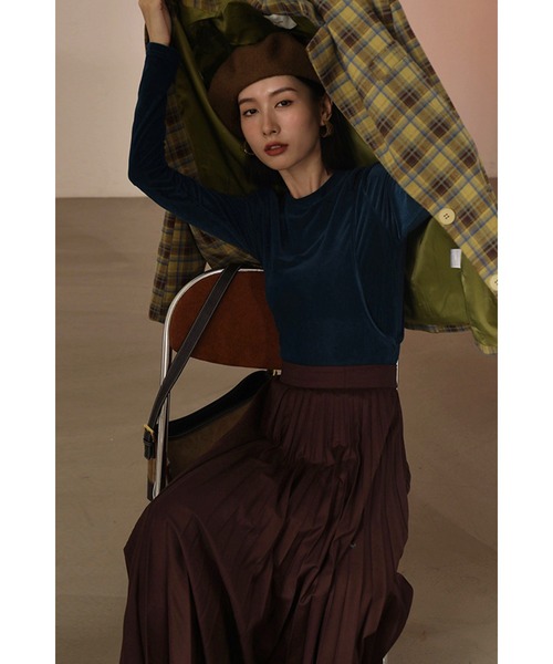 Leja(レジャ)の「【LEJA】プリーツフレアロングスカート(スカート・レディース・グリーン/モカ・SMALL/MEDIUM)」の5枚目の写真
