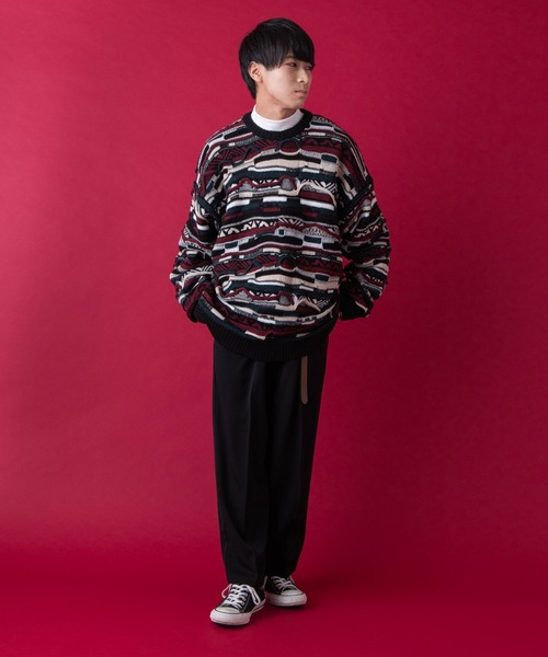 WEGO by こーせ（ウィゴーバイコーセ）の「∴WEGO by こーせ/センタープレスワイドスラックス（スラックス・メンズ・ライトグレー/ブラック・LARGE/MEDIUM）」の9枚目の写真