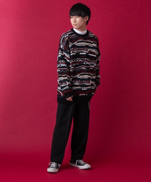 WEGO by こーせ（ウィゴーバイコーセ）の「∴WEGO by こーせ/センタープレスワイドスラックス（スラックス・メンズ・ライトグレー/ブラック・LARGE/MEDIUM）」の11枚目の写真