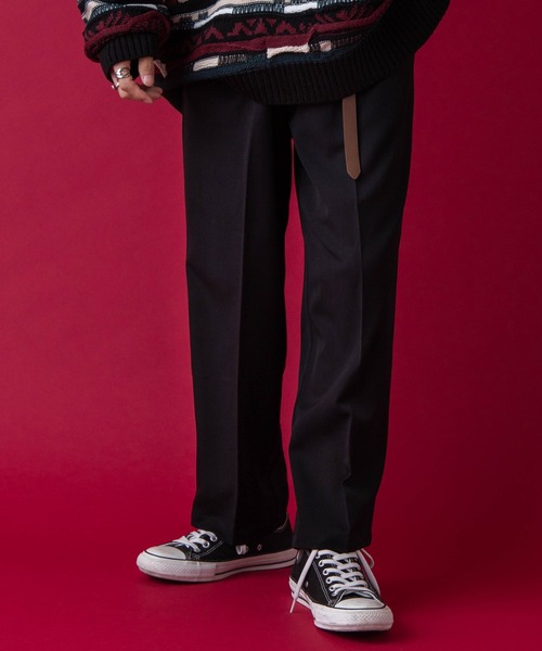 WEGO by こーせ（ウィゴーバイコーセ）の「∴WEGO by こーせ/センタープレスワイドスラックス（スラックス・メンズ・ライトグレー/ブラック・LARGE/MEDIUM）」の8枚目の写真