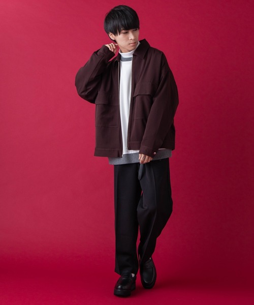 WEGO by こーせ（ウィゴーバイコーセ）の「∴WEGO by こーせ/センタープレスワイドスラックス（スラックス・メンズ・ライトグレー/ブラック・LARGE/MEDIUM）」の18枚目の写真