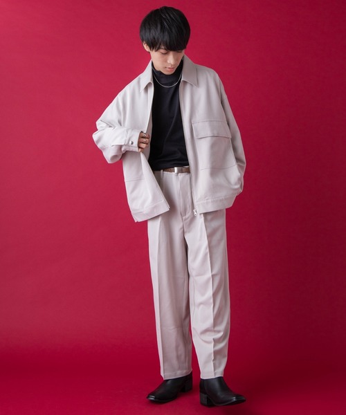 WEGO by こーせ（ウィゴーバイコーセ）の「∴WEGO by こーせ/センタープレスワイドスラックス（スラックス・メンズ・ライトグレー/ブラック・LARGE/MEDIUM）」の12枚目の写真