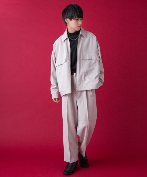 WEGO by こーせ（ウィゴーバイコーセ）の「∴WEGO by こーせ/センタープレスワイドスラックス（スラックス・メンズ・ライトグレー/ブラック・LARGE/MEDIUM）」の13枚目の写真