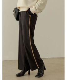 Re:EDIT | [低身長/高身長サイズ有]選べる2TYPEとろみクロスセンタープレスサイドラインパンツ(その他パンツ)