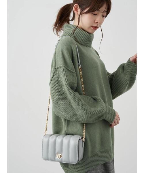 earth music&ecology(アースミュージックアンドエコロジー)の「キルティングショルダーバッグ*(ショルダーバッグ・レディース・ライトグレー/ベージュ/オレンジ/グリーン・FREE)」の9枚目の写真