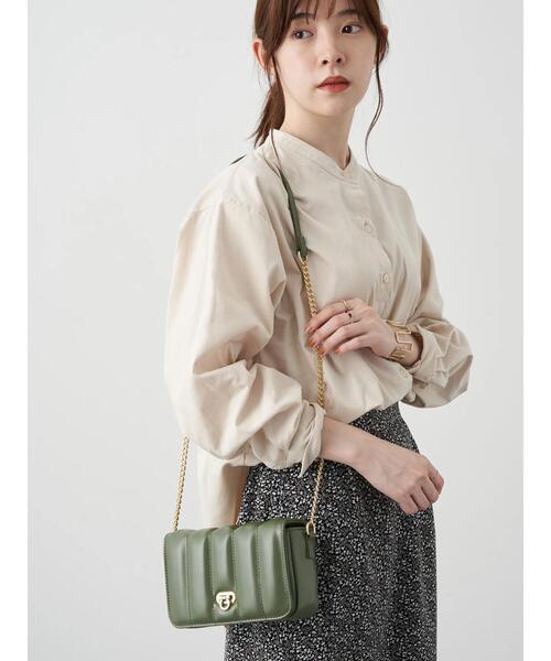 earth music&ecology(アースミュージックアンドエコロジー)の「キルティングショルダーバッグ*(ショルダーバッグ・レディース・ライトグレー/ベージュ/オレンジ/グリーン・FREE)」の15枚目の写真