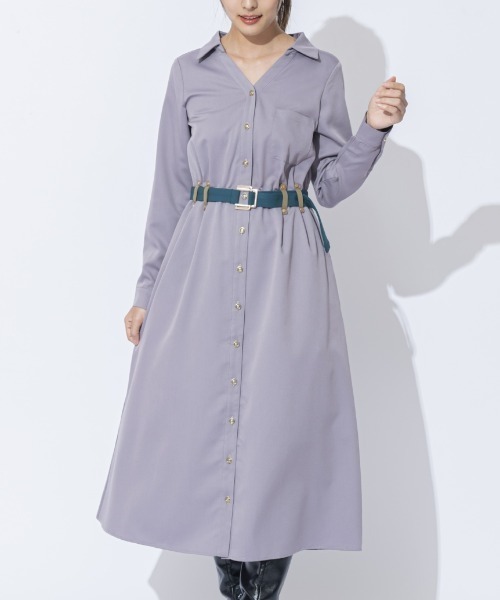 セール バイカラー長袖シャツワンピース ワンピース Redyazel レディアゼル のファッション通販 Zozotown