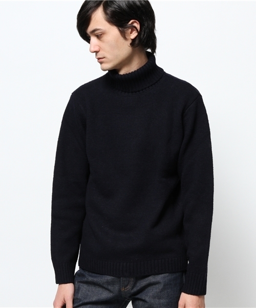 CIAOPANIC（チャオパニック）の「【Ciaopanic】W/NYウォッシャブルタートルネック（ニット/セーター・メンズ・グレー/ネイビー/ホワイト・MEDIUM/LARGE）」の3枚目の写真