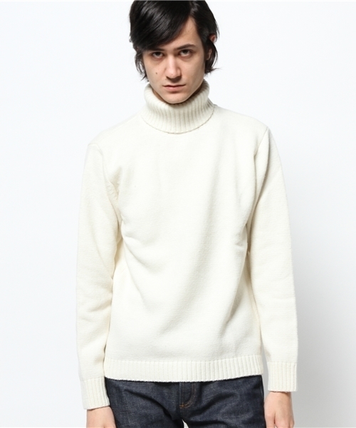 CIAOPANIC（チャオパニック）の「【Ciaopanic】W/NYウォッシャブルタートルネック（ニット/セーター・メンズ・グレー/ネイビー/ホワイト・MEDIUM/LARGE）」の2枚目の写真