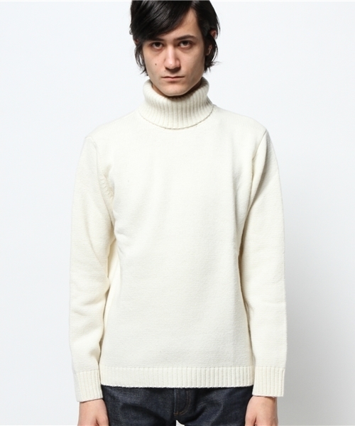 CIAOPANIC（チャオパニック）の「【Ciaopanic】W/NYウォッシャブルタートルネック（ニット/セーター・メンズ・グレー/ネイビー/ホワイト・MEDIUM/LARGE）」の5枚目の写真