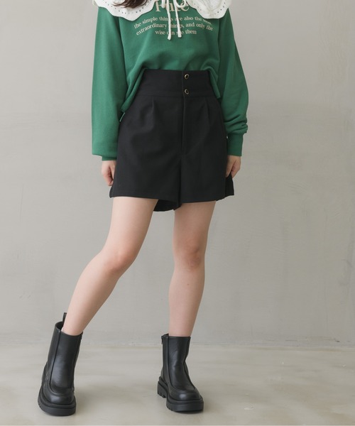 ems excite（エムズエキサイト）の「ハイウエストショートパンツ（その他パンツ・レディース・ブラック/ブラック系その他/ブラウン系その他・FREE）」の2枚目の写真