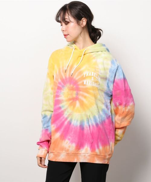 FRANKLIN & MARSHALL(フランクリンマーシャル)の「【FRANKLIN&MARSHALL】TIEDYE PK - プリントパーカー(パーカー・メンズ・ネイビー/レインボー・MEDIUM/LARGE/X-LARGE)」の3枚目の写真