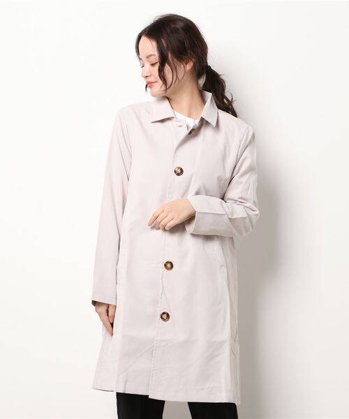 BLANC FICELLE（ブランフィセル）の「ステンカラーコート（ステンカラーコート・レディース・ブラック/ベージュ/アイボリー・SMALL/MEDIUM/LARGE/X-LARGE/XXX-LARGE/XX-LARGE）」の9枚目の写真