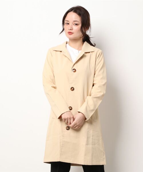 BLANC FICELLE（ブランフィセル）の「ステンカラーコート（ステンカラーコート・レディース・ブラック/ベージュ/アイボリー・SMALL/MEDIUM/LARGE/X-LARGE/XXX-LARGE/XX-LARGE）」の8枚目の写真