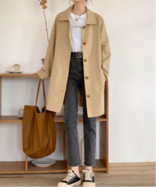 BLANC FICELLE（ブランフィセル）の「ステンカラーコート（ステンカラーコート・レディース・ブラック/ベージュ/アイボリー・SMALL/MEDIUM/LARGE/X-LARGE/XXX-LARGE/XX-LARGE）」の11枚目の写真