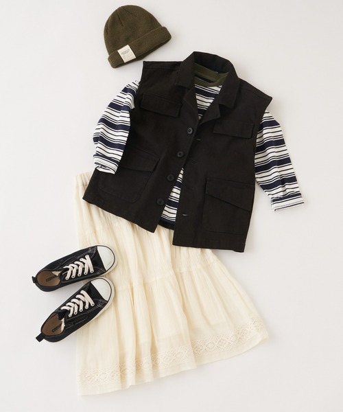 CIAOPANIC TYPY（チャオパニックティピー）の「【KIDS】indiaギャザーレーススカート（スカート・キッズ・パープル/オレンジ/アイボリー・SMALL/MEDIUM/LARGE/X-LARGE/XX-LARGE）」の4枚目の写真