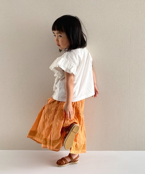 CIAOPANIC TYPY（チャオパニックティピー）の「【KIDS】indiaギャザーレーススカート（スカート・キッズ・パープル/オレンジ/アイボリー・SMALL/MEDIUM/LARGE/X-LARGE/XX-LARGE）」の12枚目の写真