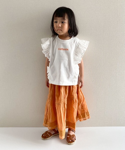 CIAOPANIC TYPY（チャオパニックティピー）の「【KIDS】indiaギャザーレーススカート（スカート・キッズ・パープル/オレンジ/アイボリー・SMALL/MEDIUM/LARGE/X-LARGE/XX-LARGE）」の11枚目の写真