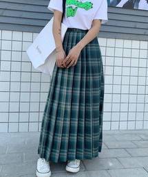Diosfront | 【2022SS新作】チェック柄プリーツロングスカート(スカート)