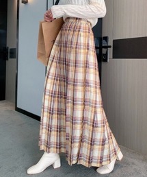 【2022SS新作】チェック柄プリーツロングスカート