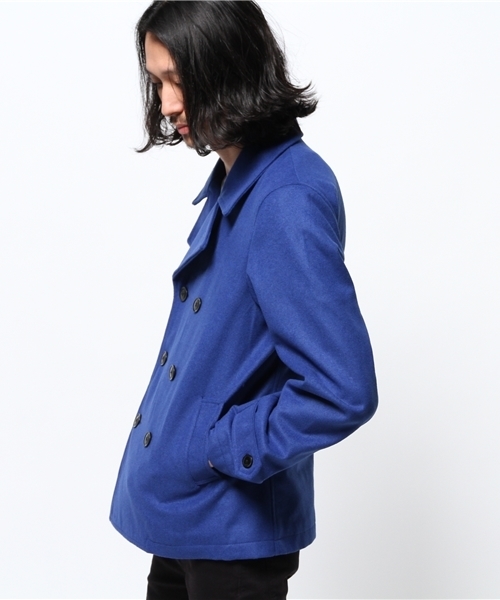 VENCEEXCHANGE（ヴァンスエクスチェンジ）の「R ﾒﾙﾄﾝｶﾗｰPｺｰﾄ                   （ピーコート・メンズ・ロイヤルブルー/レッド・LARGE/MEDIUM）」の4枚目の写真