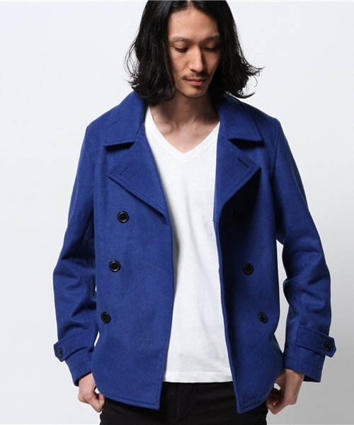 VENCEEXCHANGE（ヴァンスエクスチェンジ）の「R ﾒﾙﾄﾝｶﾗｰPｺｰﾄ                   （ピーコート・メンズ・ロイヤルブルー/レッド・LARGE/MEDIUM）」の6枚目の写真