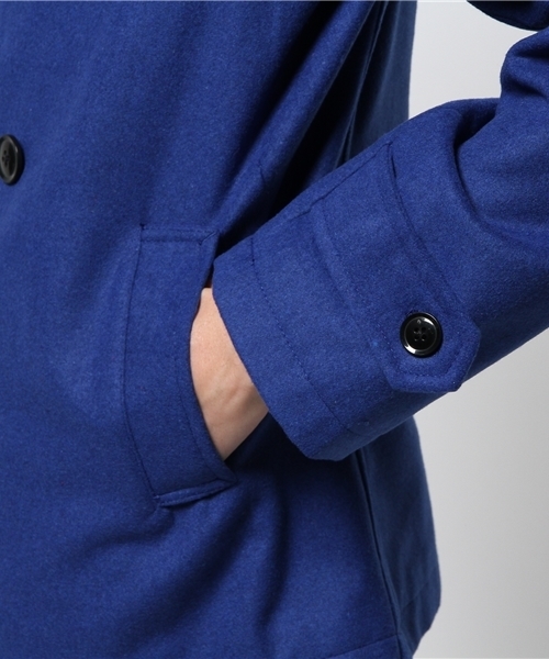 VENCEEXCHANGE（ヴァンスエクスチェンジ）の「R ﾒﾙﾄﾝｶﾗｰPｺｰﾄ                   （ピーコート・メンズ・ロイヤルブルー/レッド・LARGE/MEDIUM）」の8枚目の写真