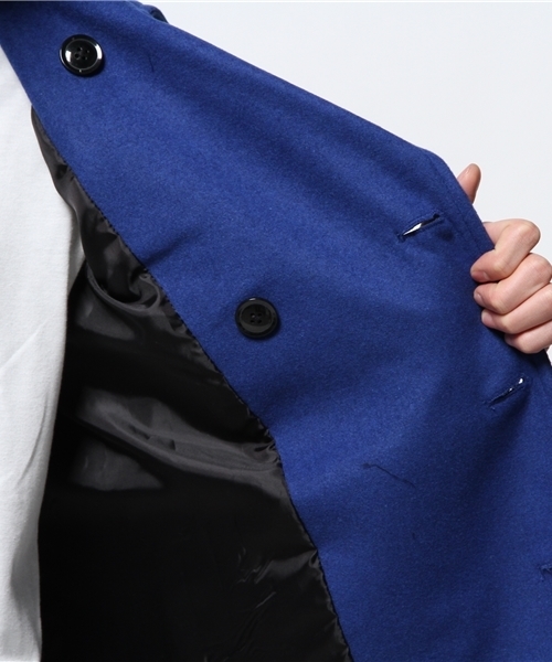 VENCEEXCHANGE（ヴァンスエクスチェンジ）の「R ﾒﾙﾄﾝｶﾗｰPｺｰﾄ                   （ピーコート・メンズ・ロイヤルブルー/レッド・LARGE/MEDIUM）」の11枚目の写真