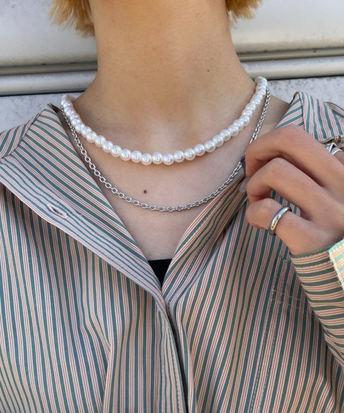 CIAOPANIC（チャオパニック）の「パール×チェーン2連ネックレス