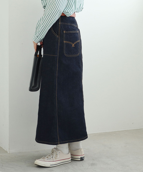 PAR ICI KLASSISK（パーリッシィクラシスク）の「カイハラデニム ロングスカート（デニムスカート・レディース・ネイビー・FREE）」の12枚目の写真