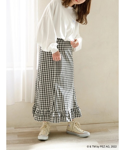 SLURR(スラ―)の「【大きいサイズ】PEZロンT(Tシャツ/カットソー・レディース・オフホワイト・L)」の2枚目の写真
