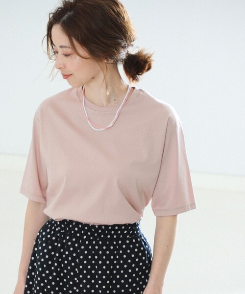 Demi-Luxe BEAMS(デミルクス ビームス)の「Demi-Luxe BEAMS / スムース ハーフスリーブ Tシャツ(Tシャツ/カットソー・レディース・ホワイト/ネイビー/ミント/ブラウン系その他/ブラック/サックスブルー/ケリーグリーン・ONE SIZE)」の3枚目の写真