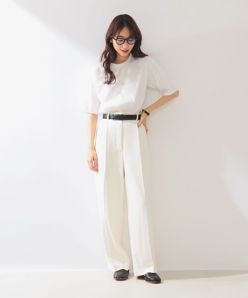 Demi-Luxe BEAMS(デミルクス ビームス)の「Demi-Luxe BEAMS / スムース ハーフスリーブ Tシャツ(Tシャツ/カットソー・レディース・ホワイト/ネイビー/ミント/ブラウン系その他/ブラック/サックスブルー/ケリーグリーン・ONE SIZE)」の10枚目の写真