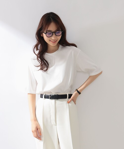 Demi-Luxe BEAMS(デミルクス ビームス)の「Demi-Luxe BEAMS / スムース ハーフスリーブ Tシャツ(Tシャツ/カットソー・レディース・ホワイト/ネイビー/ミント/ブラウン系その他/ブラック/サックスブルー/ケリーグリーン・ONE SIZE)」の12枚目の写真