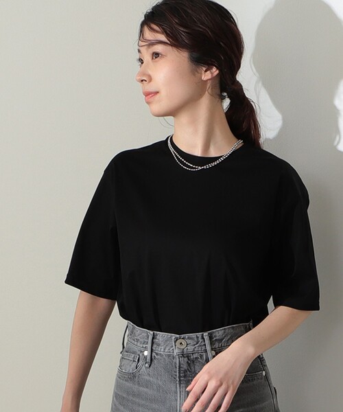 Demi-Luxe BEAMS(デミルクス ビームス)の「Demi-Luxe BEAMS / スムース ハーフスリーブ Tシャツ(Tシャツ/カットソー・レディース・ホワイト/ネイビー/ミント/ブラウン系その他/ブラック/サックスブルー/ケリーグリーン・ONE SIZE)」の16枚目の写真