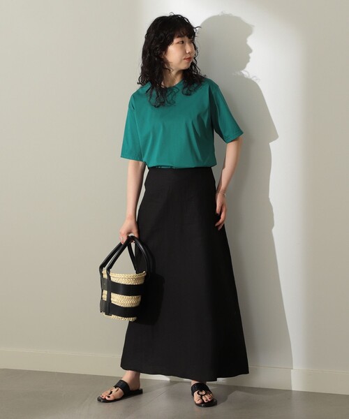 Demi-Luxe BEAMS(デミルクス ビームス)の「Demi-Luxe BEAMS / スムース ハーフスリーブ Tシャツ(Tシャツ/カットソー・レディース・ホワイト/ネイビー/ミント/ブラウン系その他/ブラック/サックスブルー/ケリーグリーン・ONE SIZE)」の17枚目の写真