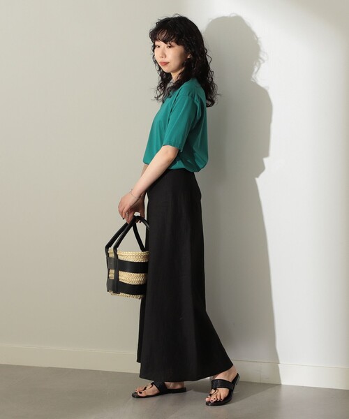 Demi-Luxe BEAMS(デミルクス ビームス)の「Demi-Luxe BEAMS / スムース ハーフスリーブ Tシャツ(Tシャツ/カットソー・レディース・ホワイト/ネイビー/ミント/ブラウン系その他/ブラック/サックスブルー/ケリーグリーン・ONE SIZE)」の18枚目の写真